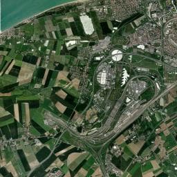 Vue aérienne des environs de Parking nuit — Coquelles