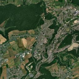 Vue aérienne des environs de Aire camping car de Longwy