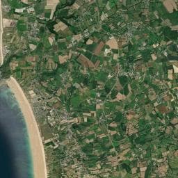 Vue aérienne des environs de Camping Municipal Les Mielles
