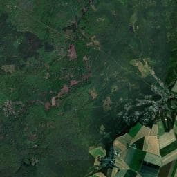 Vue aérienne des environs de Lodge en bois - Chez Tombivouac