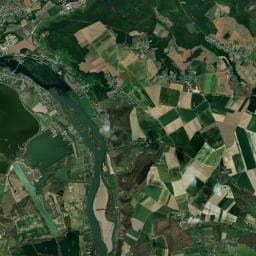 Vue aérienne des environs de Tentes équipées - camping Léry-Poses en Normandie