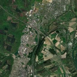 Vue aérienne des environs de Aire de camping-car à Heudebouville