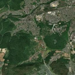 Vue aérienne des environs de Aire de camping-car de Amnéville