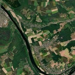 Vue aérienne des environs de Giverny Monet Motorhome Aire