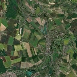 Vue aérienne des environs de Camping Les Fontaines