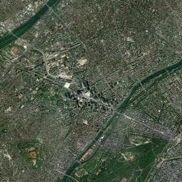 Vue aérienne des environs de Camping de Paris
