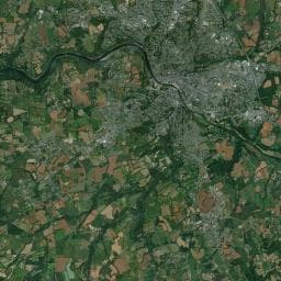 Vue aérienne des environs de Camping Les Deux Rives