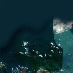 Vue aérienne des environs de Camping du phare de l'île Vierge