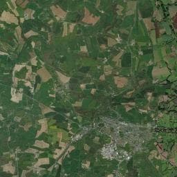 Vue aérienne des environs de Camping de Champ Passais