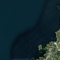 Vue aérienne des environs de Abri de l'île d'Iock