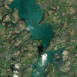 Vue aérienne des environs de Camping Le Rivage