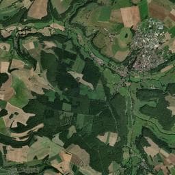 Vue aérienne des environs de Aire de camping-car à Louvières