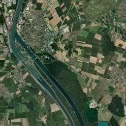 Vue aérienne des environs de Camping L'Ile du Rhin - Homair