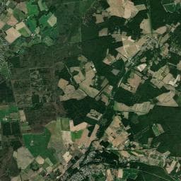 Vue aérienne des environs de Camping Le Bois des Elfes