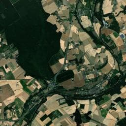 Vue aérienne des environs de Aire de camping-car à Saint-Hilaire-la-Gravelle