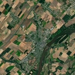 Vue aérienne des environs de Aire de services pour camping-cars au camping du Val de Flux