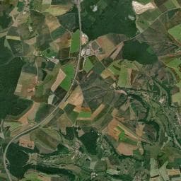 Vue aérienne des environs de Camping de la croisée