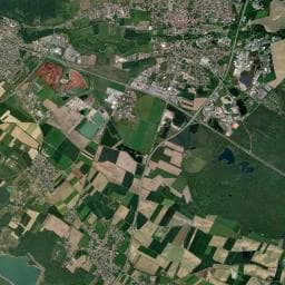 Vue aérienne des environs de Camping Les Cigognes