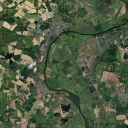 Vue aérienne des environs de Aire Camping-cars Les Hauts-d'Anjou