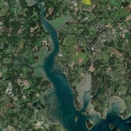Vue aérienne des environs de Camping Lodka