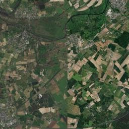 Vue aérienne des environs de Aire d’accueil camping-car de Villevêque