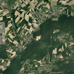 Vue aérienne des environs de Camping des Hêtres