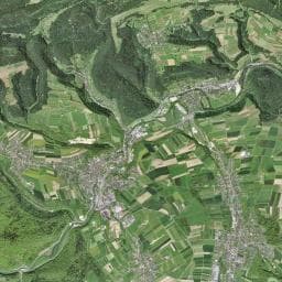 Vue aérienne des environs de Forsthütte Burgerkorporation Röschenz