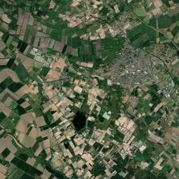 Vue aérienne des environs de Aire camping-cars de Longué-Jumelles