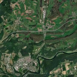 Vue aérienne des environs de Aire de camping-car de Baume-les-Dames