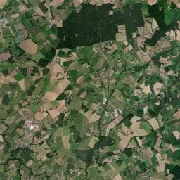 Vue aérienne des environs de Aire Camping-Car La Boissiere du Dore