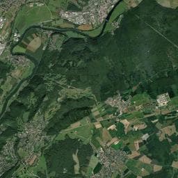 Vue aérienne des environs de Aire de camping-cars - Camping de Chalezeule