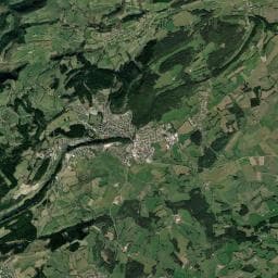 Vue aérienne des environs de Camping Bleuvert
