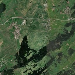 Vue aérienne des environs de Aire de camping-cars - La Ferme des Ravières