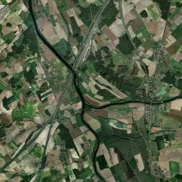 Vue aérienne des environs de Aire de stationnement et de services du Plan d'eau de Longueville