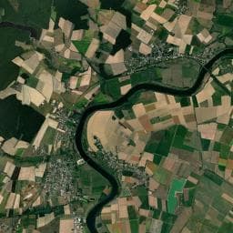 Vue aérienne des environs de Camping de la Saône