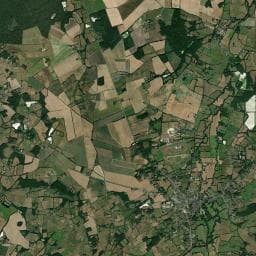 Vue aérienne des environs de Camping de L'Ange Blanc