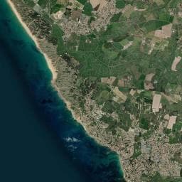 Vue aérienne des environs de Camping Les Cypres
