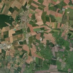 Vue aérienne des environs de Aire de camping-car, centre E. Leclerc