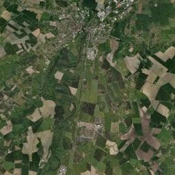 Vue aérienne des environs de Aire d'accueil et de services sur camping Ile de la Ronde