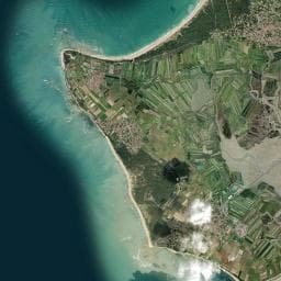 Vue aérienne des environs de Campiotel des Dunes