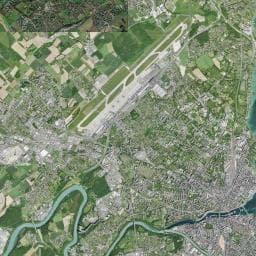 Vue aérienne des environs de Aire de repos à Saint-Genis-Pouilly