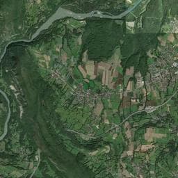 Vue aérienne des environs de Chalet l'écho du Vuache