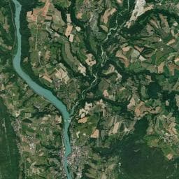 Vue aérienne des environs de Camping du Haut-Rhone
