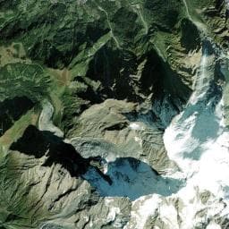 Vue aérienne des environs de Refuge Vallot