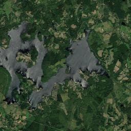 Vue aérienne des environs de Camping Bois et Nature