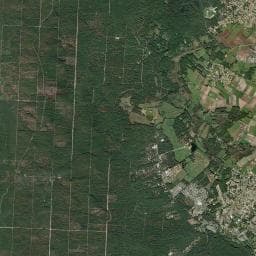 Vue aérienne des environs de Au jardin près de l’océan