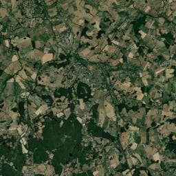 Vue aérienne des environs de Camping municipal de la Lande