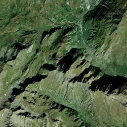 Vue aérienne des environs de Source de la Vallée des Glaciers