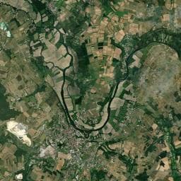 Vue aérienne des environs de Aire de services camping-cars de Châteauneuf-sur-Charente