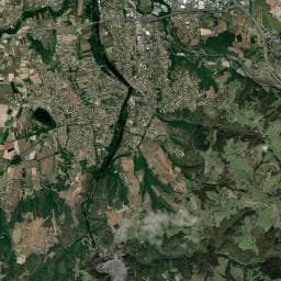 Vue aérienne des environs de Aire de camping-car à Bonson